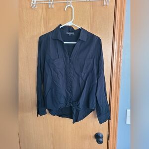 Express Black Button-Up Blouse